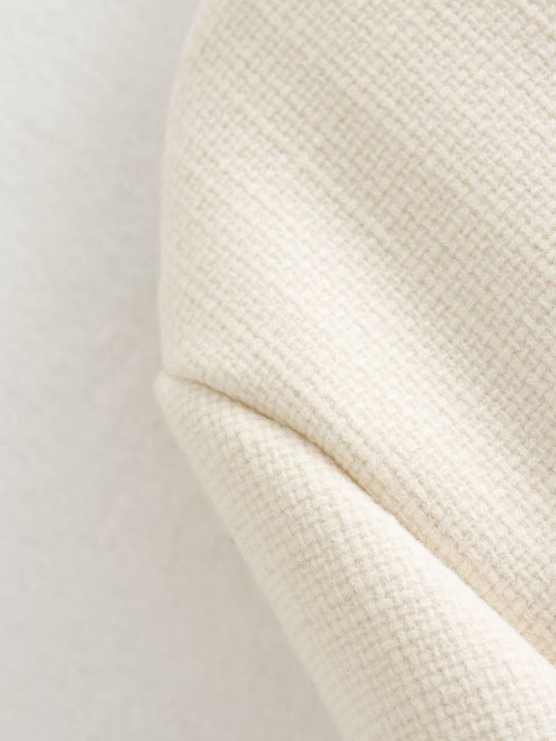 Damenbekleidung Mode Knopf Dekoration kurze Anzugjacke_voghion.com