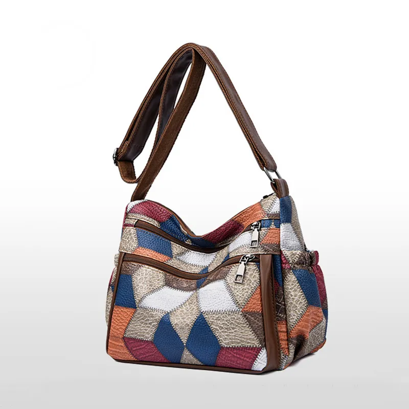 Borsa a tracolla da donna in pelle PU, borsa da donna di alta qualità, patchwork, stile nazionale, borsa a tracolla da donna_voghion.com