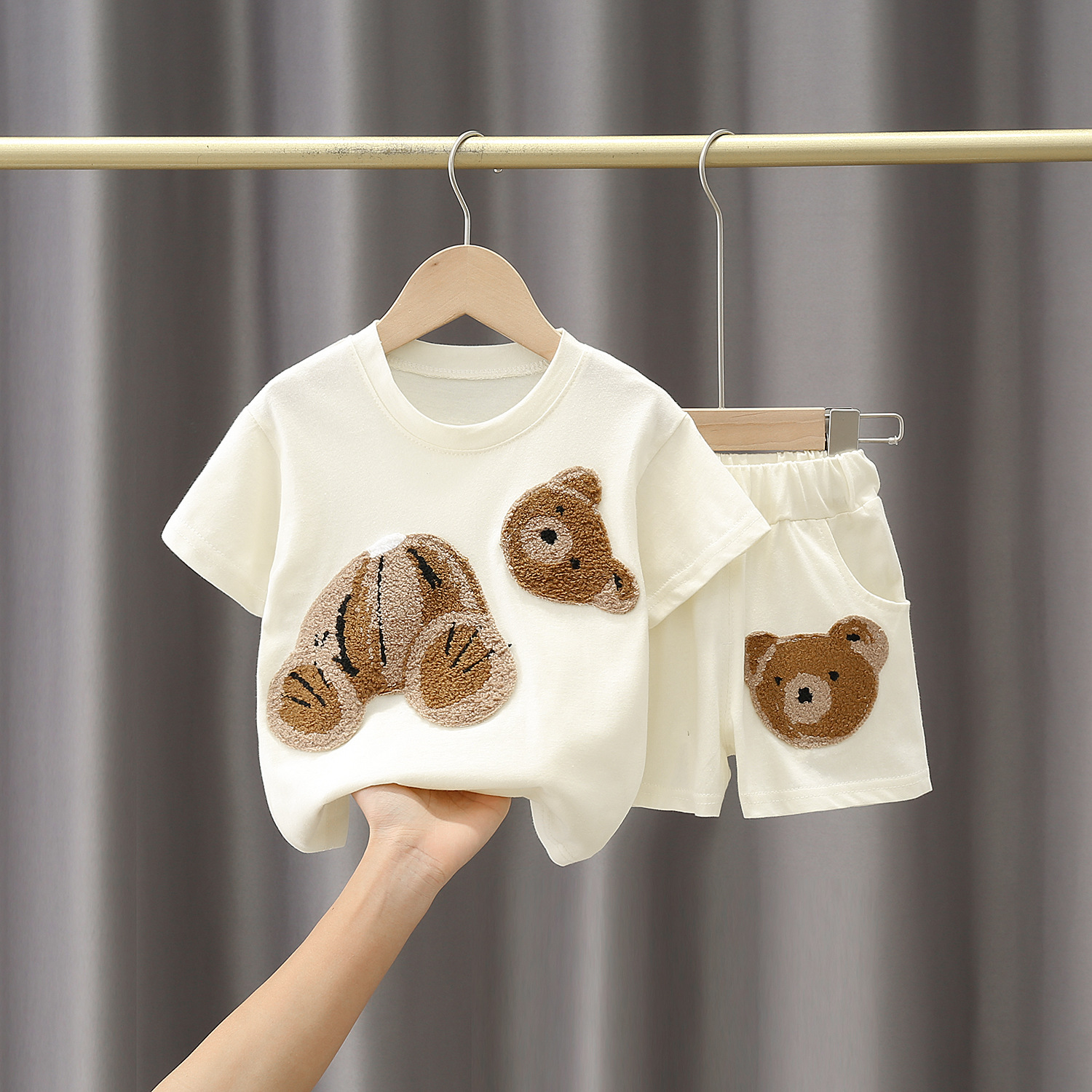 Mother&Kids Boys and girls children's clothing summer baby cartoon cotton short-sleeved T-shirt two sets_viptrois.com