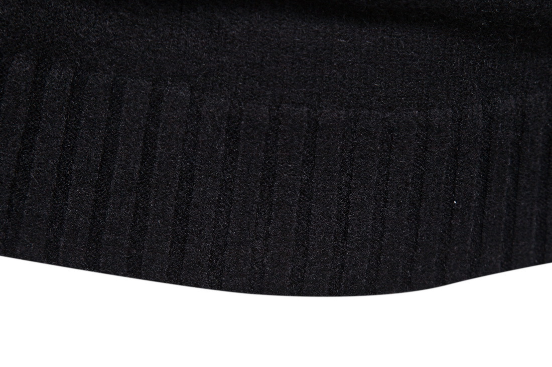 Hierscht a Wanter Nei Einfarweg Strickwueren Moud Laangärm Héichhalspullover Hären Ënnerlag_voghion.com