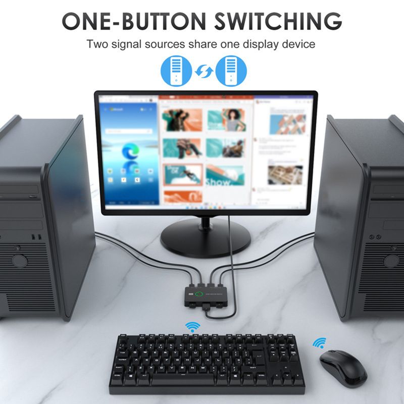 1 Set 4K HD-compatible High Speed with Indicator Light USB 2 Computers Sharing Multiple Devices Switcher Box Home Supply_voghion.com