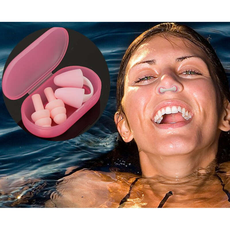 【 1723 Personen Kollektion 】 Schwimmstöpsel, unsichtbarer Tauchnasenclip, Silikon-Ohrstöpsel-Set für Erwachsene, Anti-Erstickungs-Kugel_voghion.com