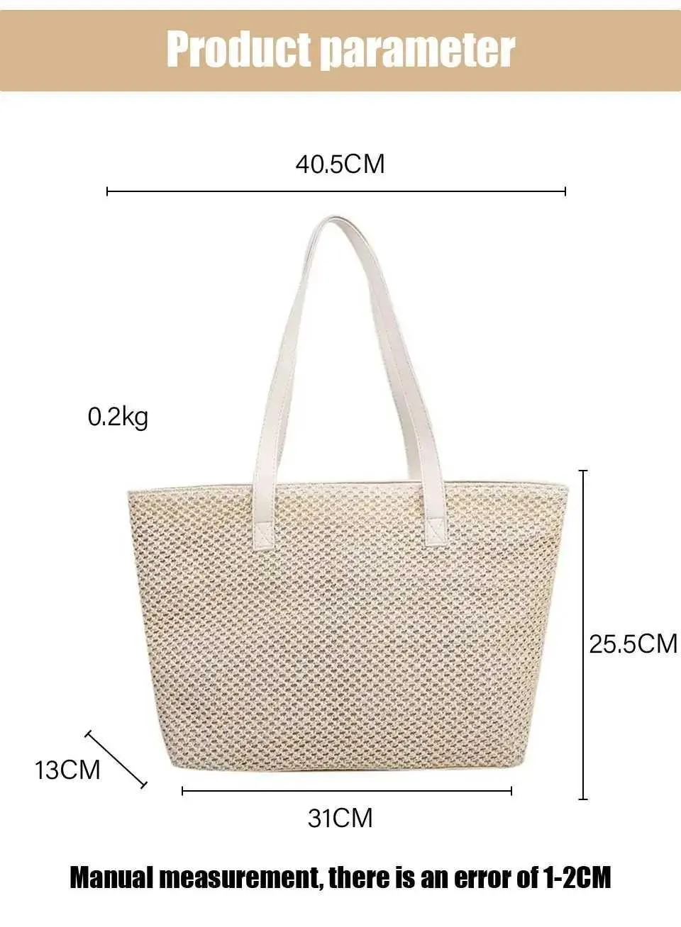 2024 Summer Beach Straw Large Capacity Shopping Solid Color Shoulder Makeup Bag Casual Womens Wallet Handbag Y241011_voghion.com