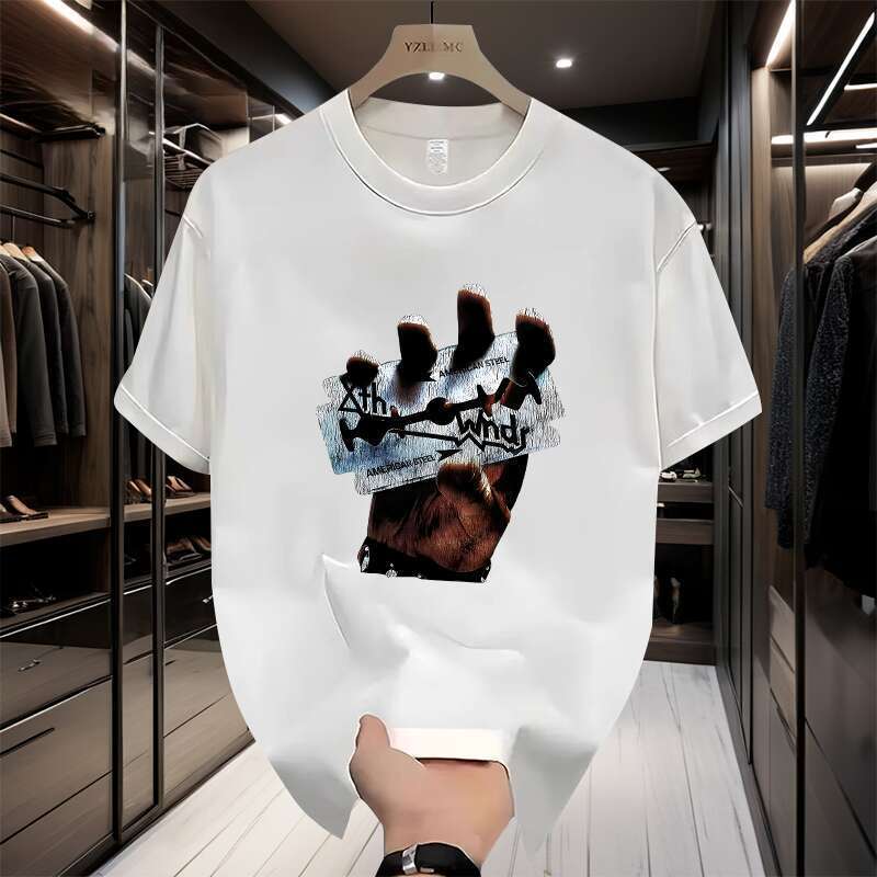 T-shirt uomo in cotone con stampa creativa vestibilità comoda_voghion.com