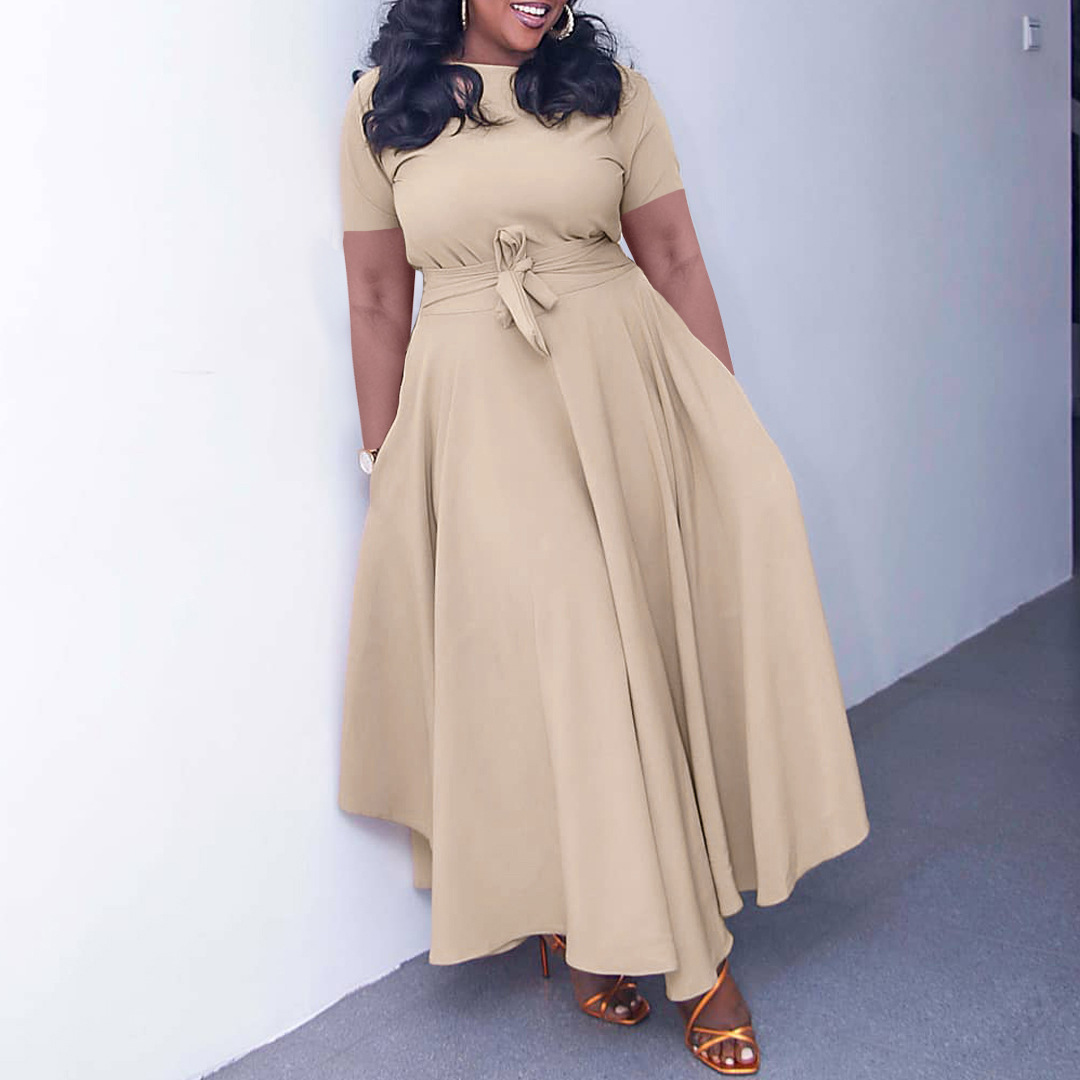 Frauen Kleidung sommer neue mode temperament riemen große größe außenhandel kleid_voghion.com