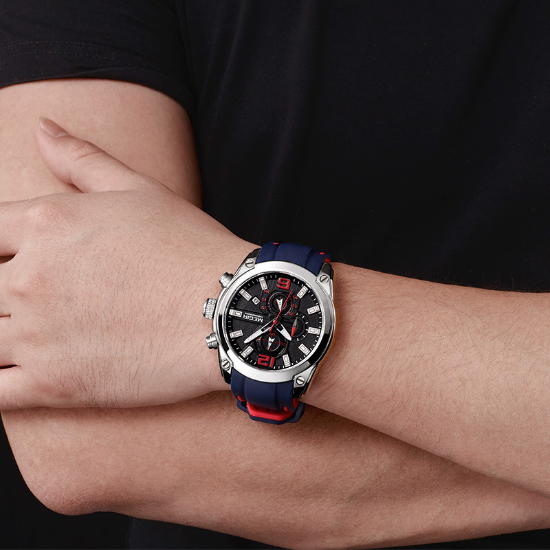 Megger MEGIR multifunctional timing calendar sports men's watch 2063_voghion.com