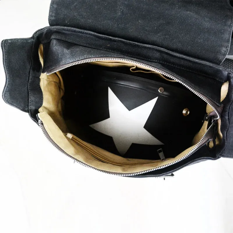 Retro locomotive universal waterproof side motorcycle canvas knight saddle bag 240824_voghion.com