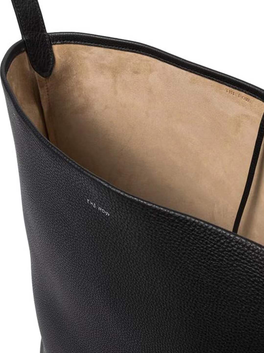 The Row Einkaufstasche aus echtem Leder mit großem Fassungsvermögen für den Weg zur Arbeit, Schultertasche aus Rindsleder mit Litschi-Granaten, vielseitige Eimertasche_voghion.com