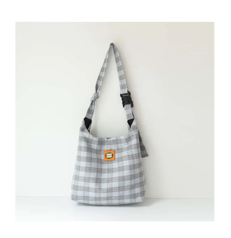 Designer stijl geruite canvas schoudertas voor dames_voghion.com