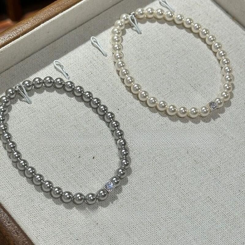 Piccolo squisito cubo di zucchero in zircone Shijia perla elastico leggero elegante braccialetto francese gioielli per ragazze all'ingrosso_voghion.com