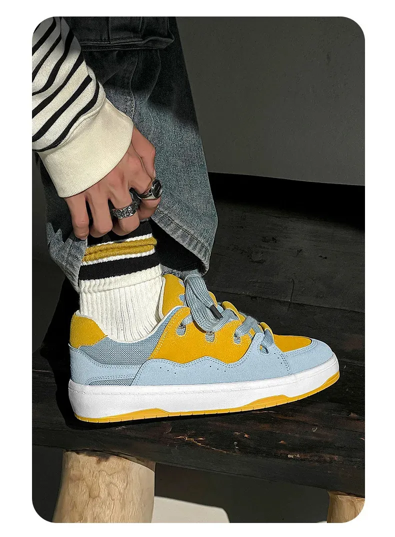 Sportowe męskie damskie szerokie podeszwy butów typu bread coupler unisex krótkie i grube buty sportowe hip-hop 41 42 241007_voghion.com