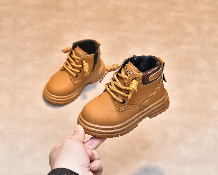 Child Shoes Short Ankle Snow Kid Boy Girl Fashion Soft PU Leather Warm Cutefeet Toddlers Children Boots Size 21 - 30_voghion.com