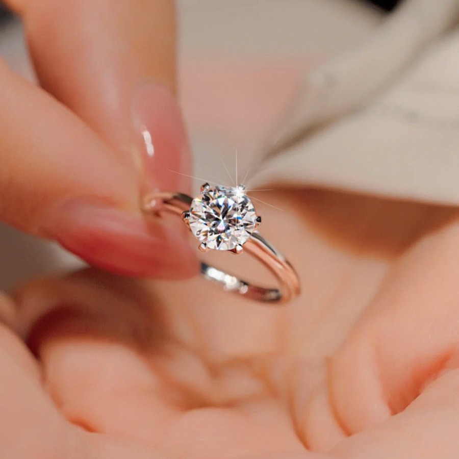 Live Broadcast Named In Love For Women, One Carat High Carbon Stone Diamond Ring, Simulated Proposal Wedding Versatile