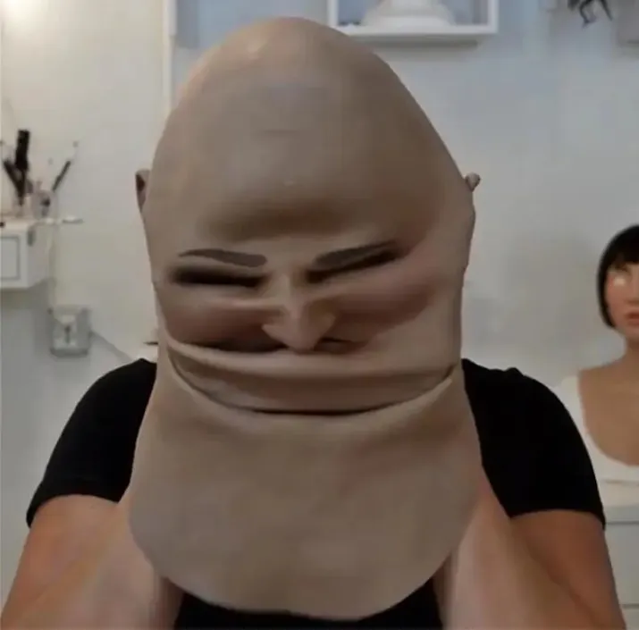 Festmasker Fuld Latexmaske Til Halloween Med Hals Hoved Uhyggeligt Rynke Ansigt Cosplay Rekvisitter Kvinder_voghion.com