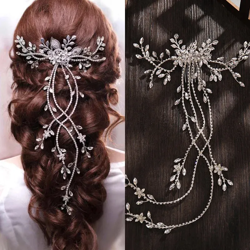 Clips Barrettes Crystal Pearl Hairpin Vine Tiaras Head Piece Comb Headband Hairpins Hairbands Accessories Wedding Bridal_voghion.com