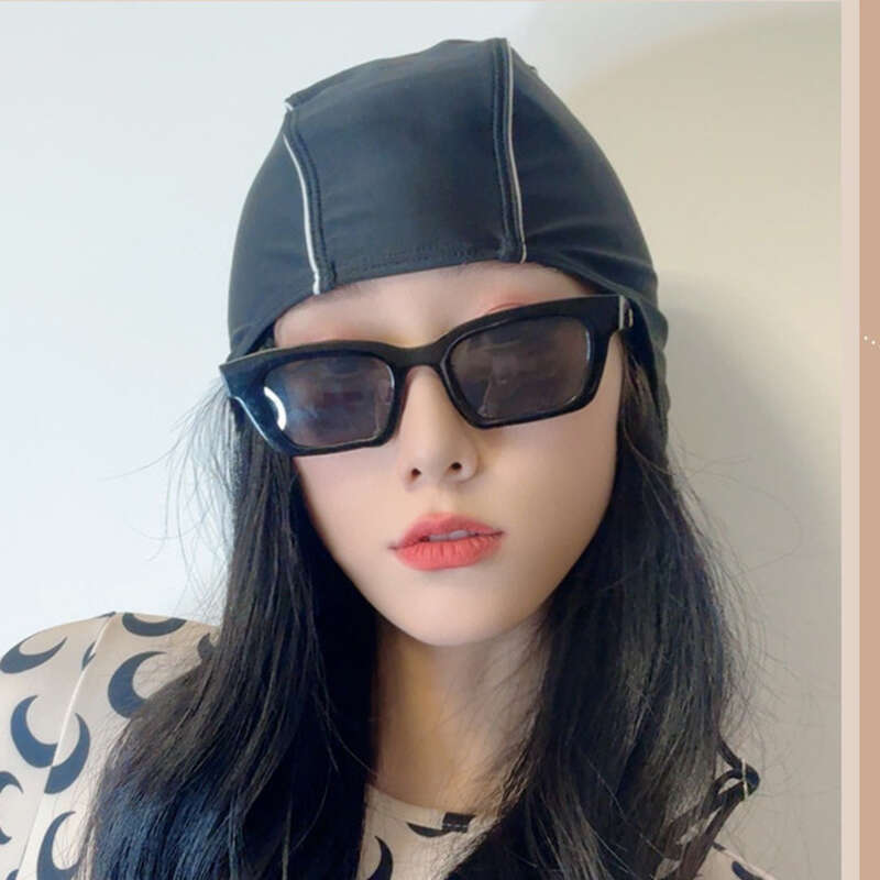 Nuova cuffia da nuoto in tessuto con elasticità regolabile, design di nicchia in stile coreano, protezione non limitata per testa e orecchie, nuoto_voghion.com