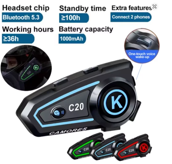 Auricolare Bluetooth 5.3 per casco da moto, auricolare vivavoce impermeabile_voghion.com