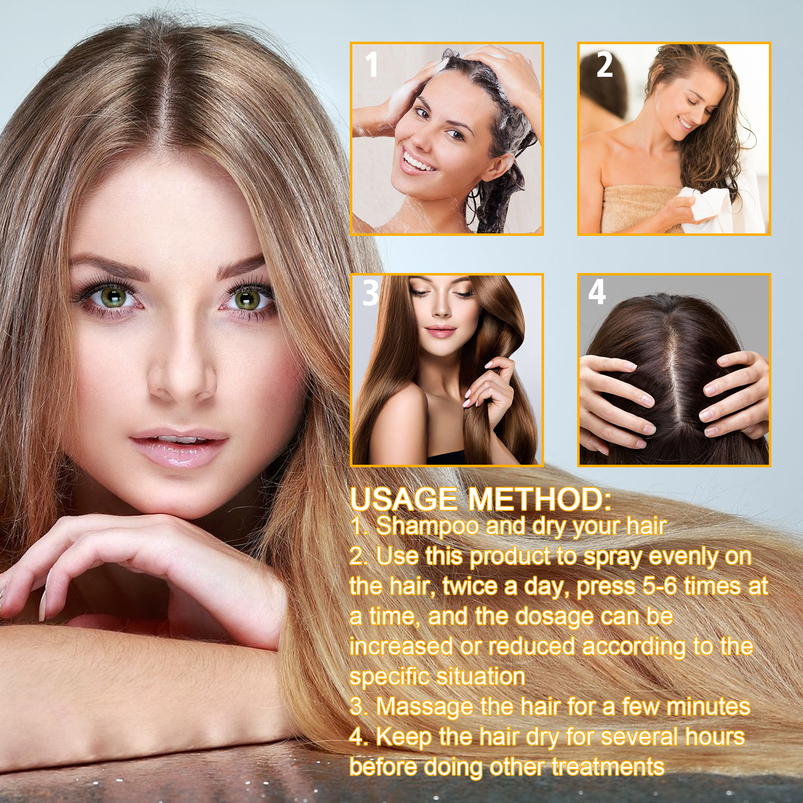 Spray de biotina para el crecimiento del cabello EELHOE: spray reparador y anticaída para el cuidado del cabello y estabilización de raíces._voghion.com