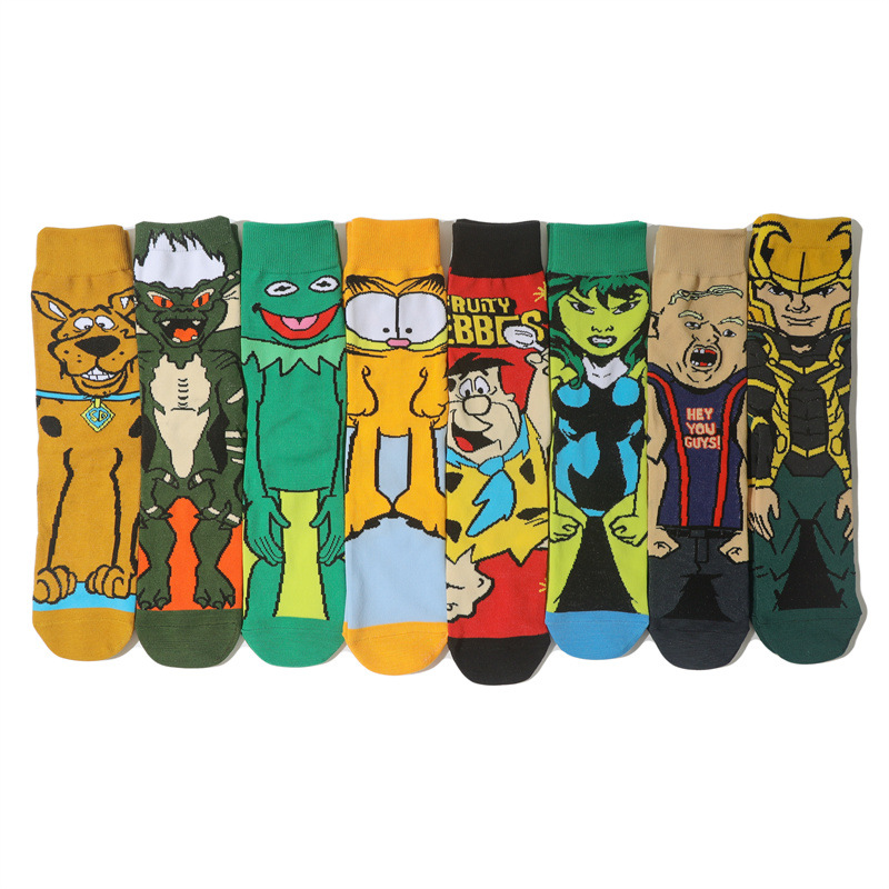 2025d Anime Cartoon For Men, Breathable And Comfortable Cotton Long Socks With Characters_voghion.com