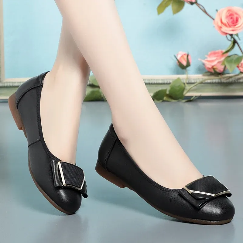 Ballet Flats For Women Genuine Leather Comfortable Soft Sole Shoes_voghion.com