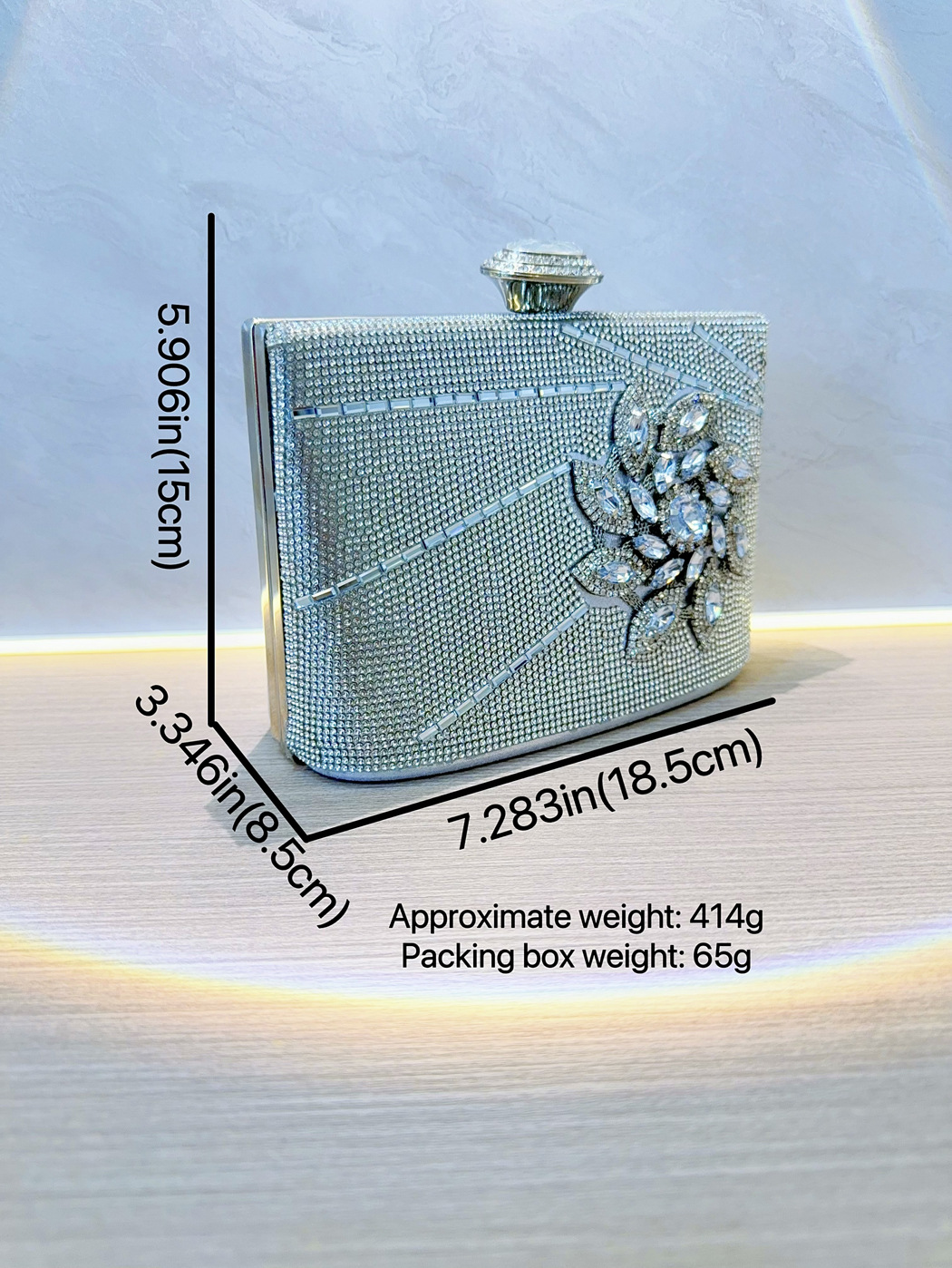 New Water Celebrity Style Dress Diamond Inlaid Handheld Banquet Women's Bag, Single Shoulder Diagonal Straddle Small Bag_voghion.com