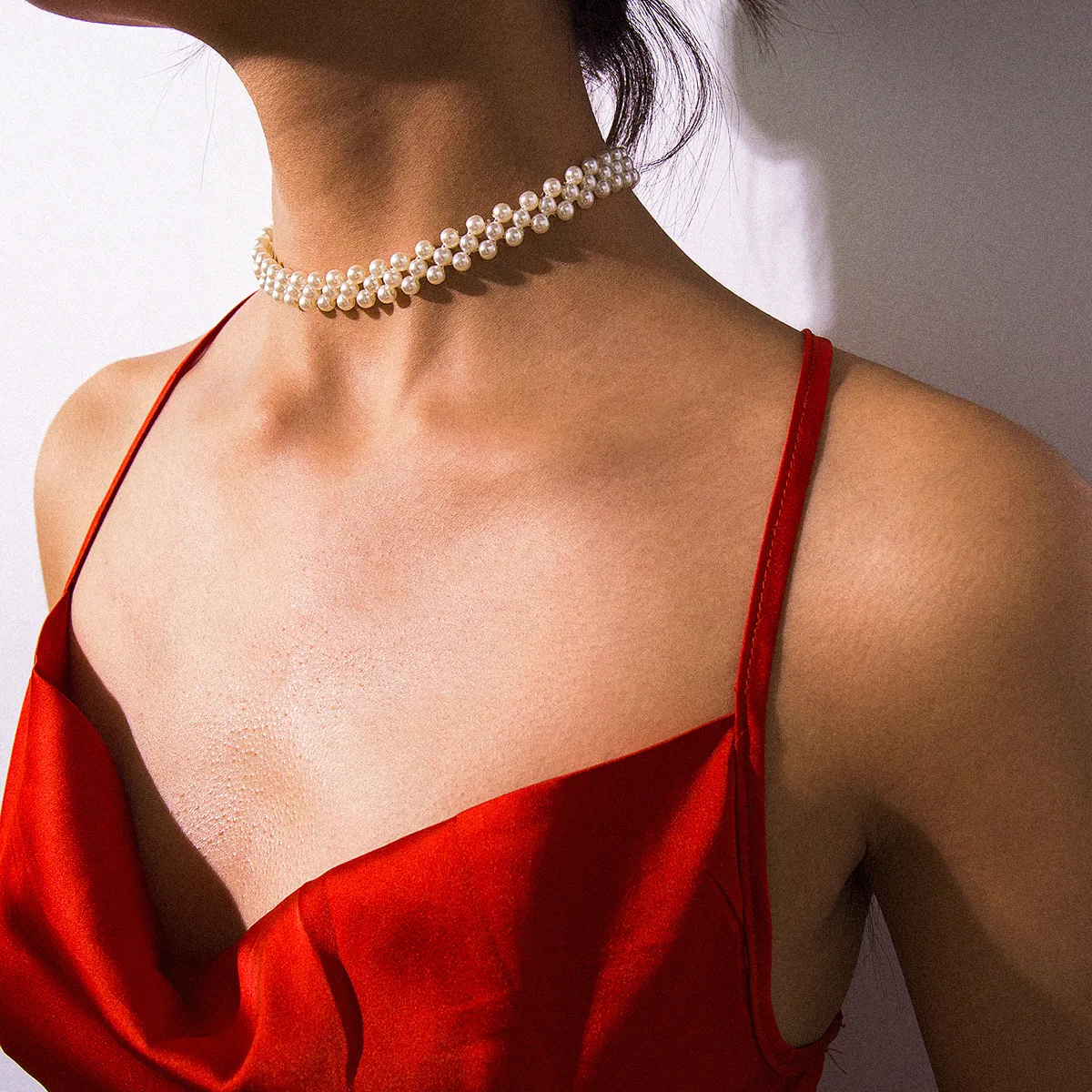 Chaînes Bijoux transfrontaliers Collier de perles de mode Collier court en perles géométriques élégant fait à la main Collares Para Mujer_voghion.com