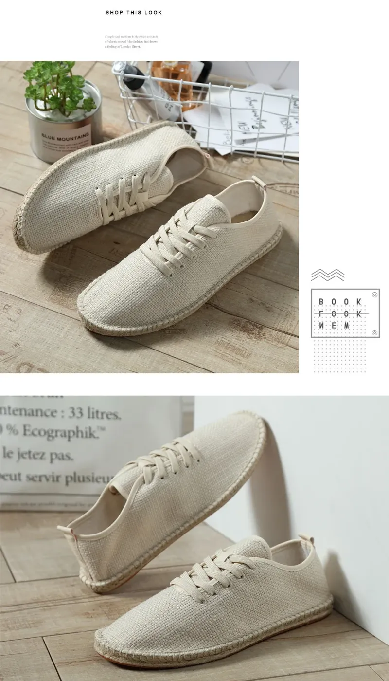 Shoes Summer Espadrilles Men Canvas New Breathable Fisherman Footwear Mens Slip on Loafers Large Size 47 Sneakers_voghion.com