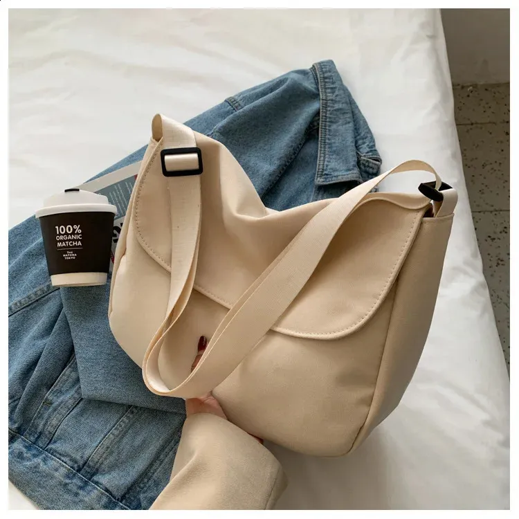 Solid Color Crossbody Simple Ladies Shoulder Waterproof Nylon WomenS Handbags Fashion Messenger Bag Women 240827_voghion.com