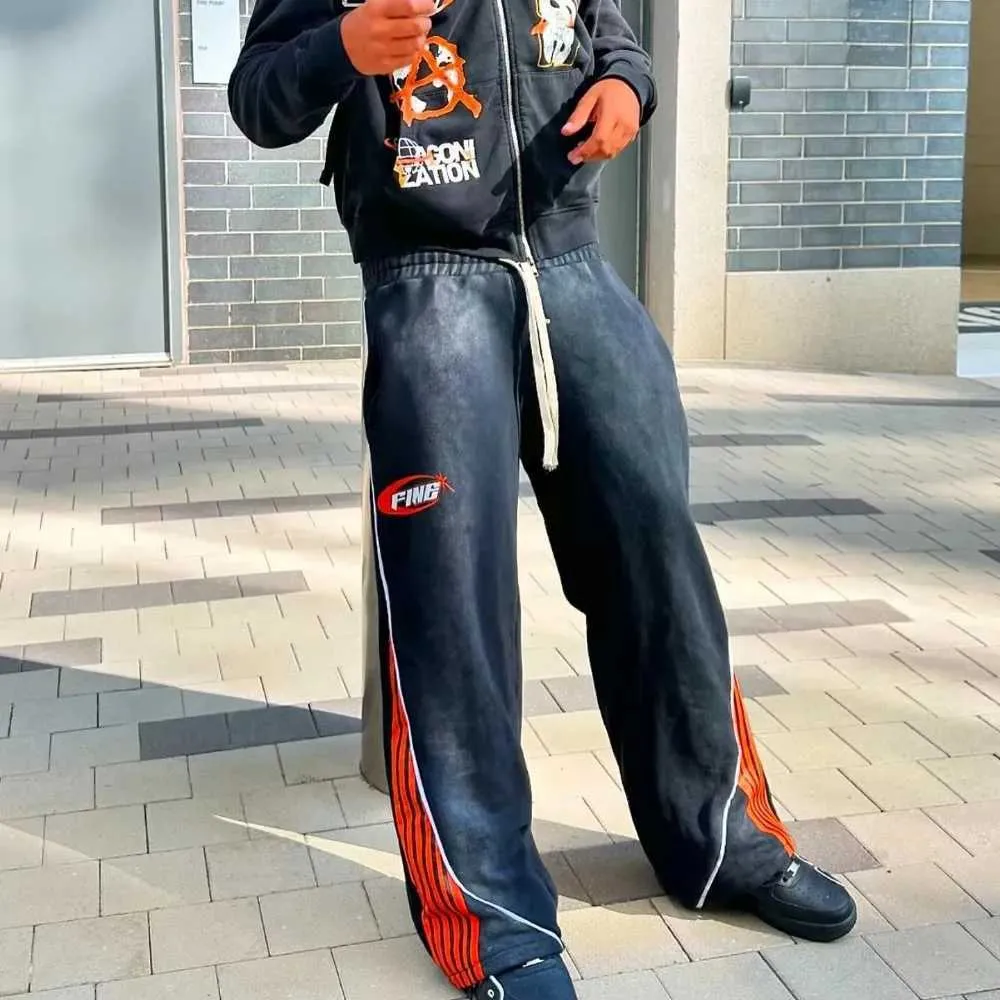 Y2k Fashion Stripes Pants New Vintage Haruku Hip Hop Men Women Jogger Drawstring Sweatpants Oversize Cargo Trousers_voghion.com