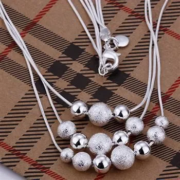 Catene Multi Beans Collane Bella Collana Placcata Argento Per Le Donne All'ingrosso Ciondolo Regali Di Natale Gioielli Di Moda N020_voghion.com