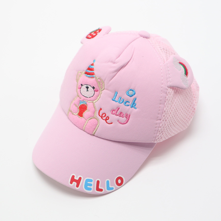 Berretto da baseball per bambini, berretto a rete, cappello estivo, cappello da sole, ragazzi e ragazze, parasole, simpatico cartone animato, protezione solare, protezione solare, orso_voghion.com