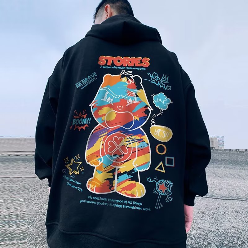 Sudadera con capucha gruesa con cremallera y felpa de otoño e invierno para hombre, cárdigans de Instagram, chaquetas de moda holgadas y de gran tamaño de marca._voghion.com