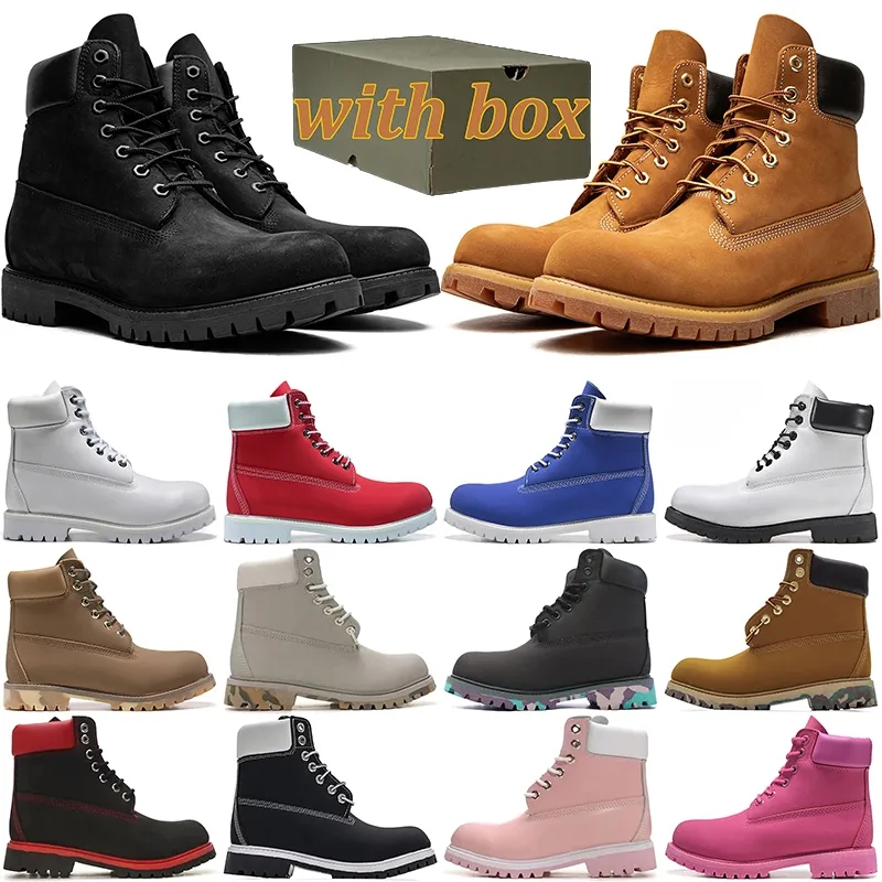 With Box Designer Boots Cowboy White Black Blue Pink Orange Hiking Booties Men Women Winter Shoes Tan Bottom Platform_voghion.com