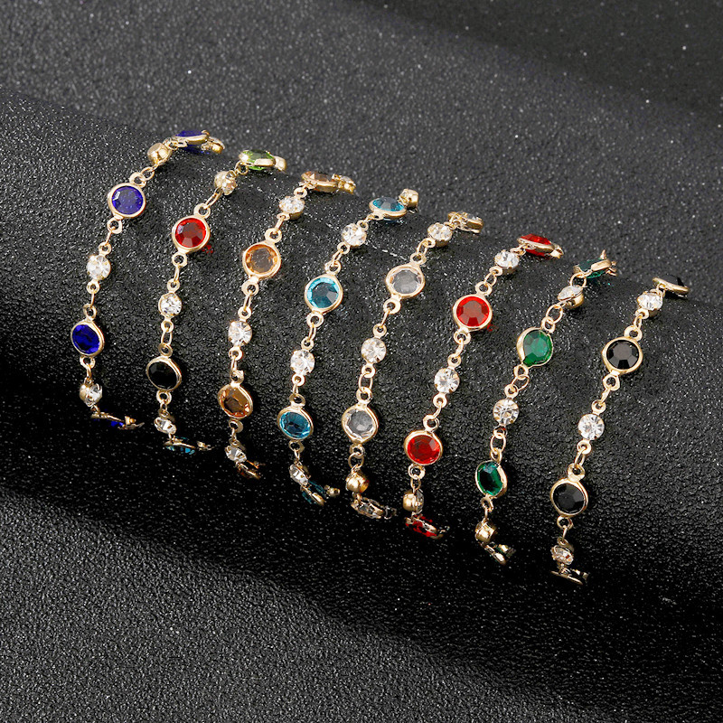 Personalised Crystal Bracelet For Women Colorful Versatile Chain_voghion.com