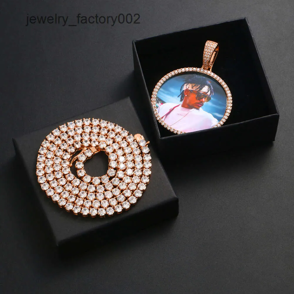 Custom Rose Gold Plated Necklace Chains Moissanite Pendant Hip Hop Gift Jewelry Pass Tester_voghion.com