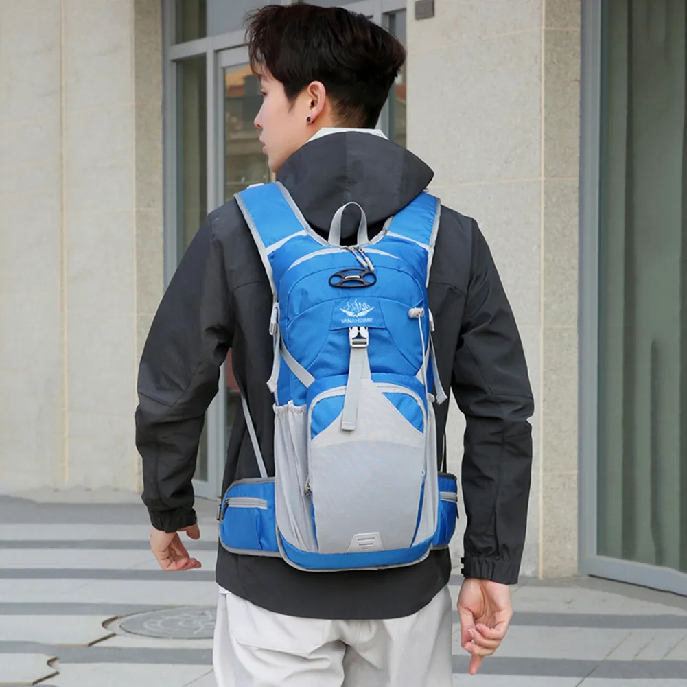 Camping Waterproof Breathable Travel Backpack Wear-resistant Layered Storage With Eflective Stripe For Exercise Fiess_voghion.com