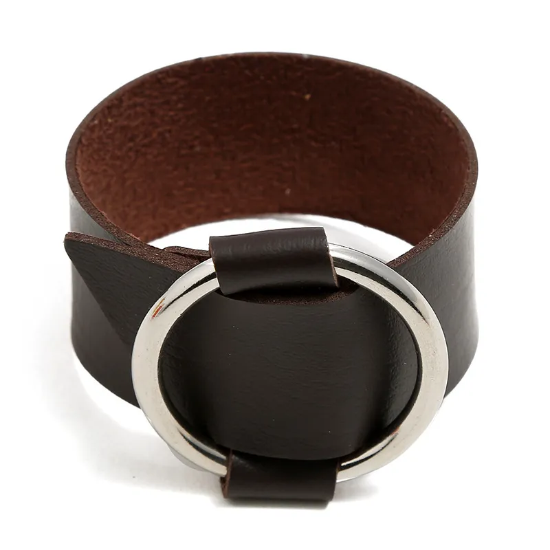 Round Buckle Charms Bangle Bracelets 5 Colors 2023 New Fashion Simple Design PU Leather Womens Bracelet Bangles Yelow_voghion.com