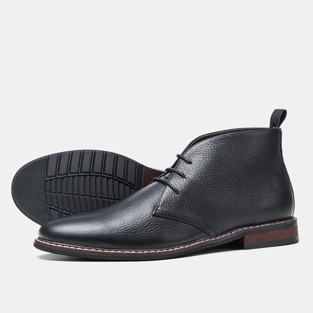 Bottines en cuir véritable pour hommes, bottines de marque de qualité pour hommes_voghion.com