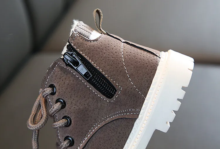 Plüsch Kinder Winter Schnee Baumwolle Stoff Kinder Schuhe Cutefeet Baby Kleinkind Jungen Mädchen Warme Stiefel Größen 21-30_voghion.com