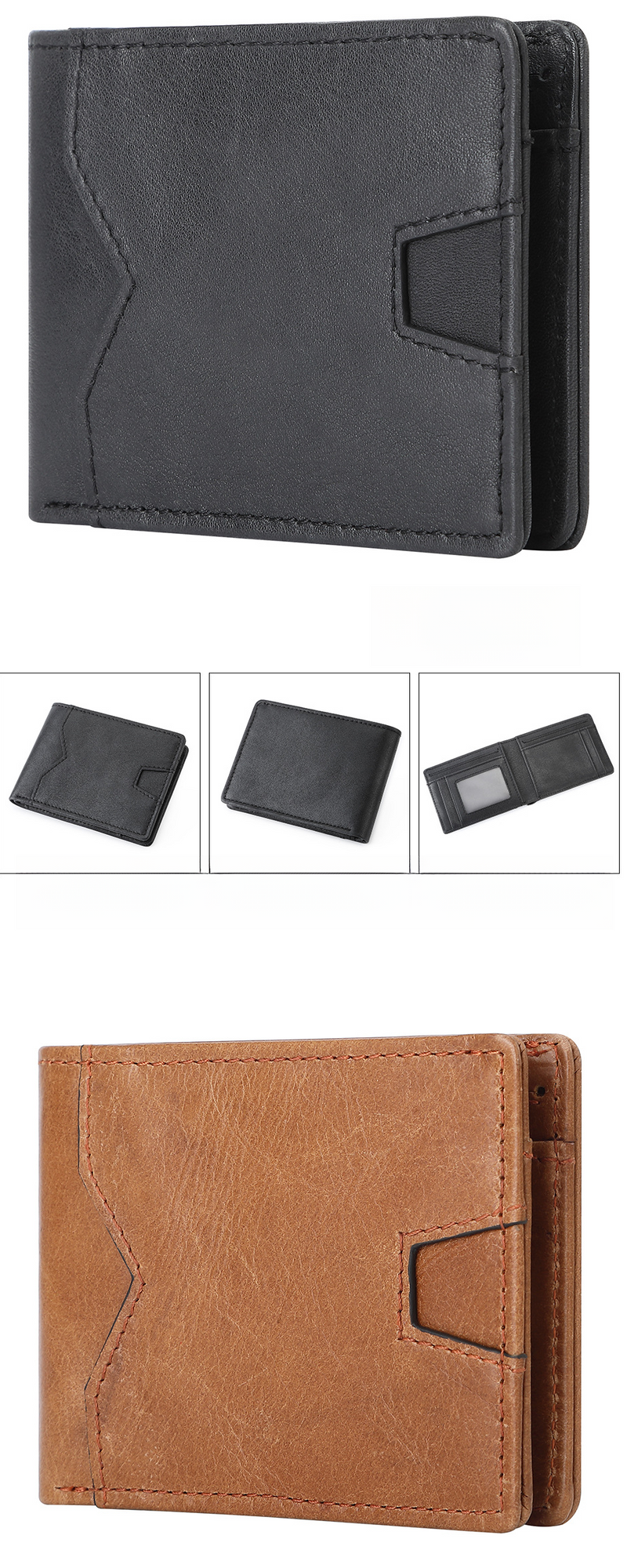 Neuer Dollarclip Leder mit großer Kapazität, kurzer diebstahlsicherer Lederclip für Herren-Geldbörsen aus Leder,_voghion.com