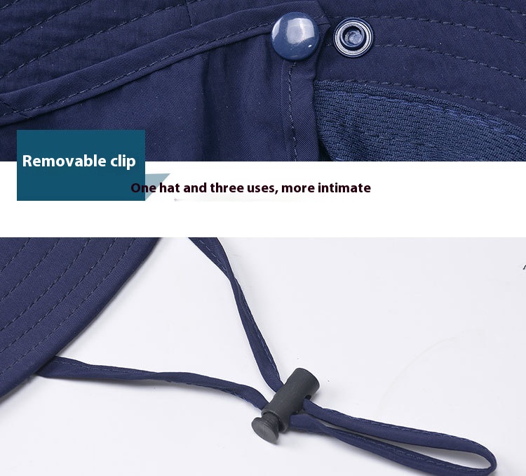 Fiskarhatt Solhatt Manlig Sommar Utomhus Snabbtorkande Solhatt Fiske Andningsbar Solhatt Kvinnlig Ansiktsmask Hatt_voghion.com