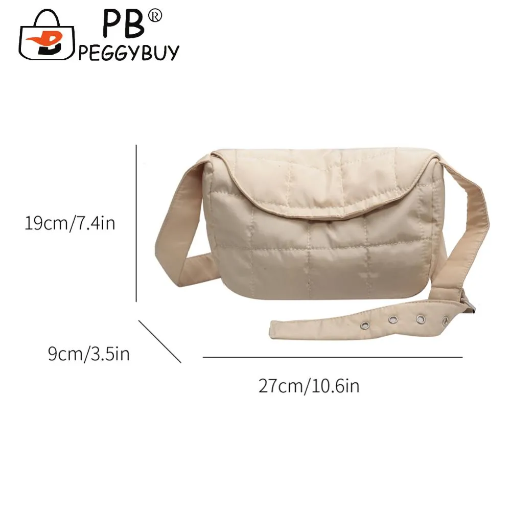 Sacs messager tendance pour femmes, sac à main en coton matelassé, couleur unie, motif losange, poche à rabat, léger_voghion.com