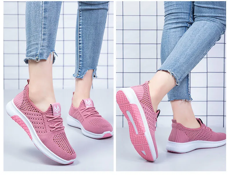 Flat Casual Fashion Breathable Mesh Vulcanized Shoes Women Sneakers Summer Ladies Boat Shoe atos Para Mujer_voghion.com