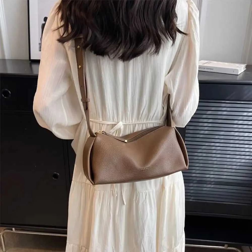Borsa a tracolla con motivo lichee di grande capacità, tinta unita, stile coreano, PU, Dumpg, cuscino per la mamma, Shoppin241210_voghion.com