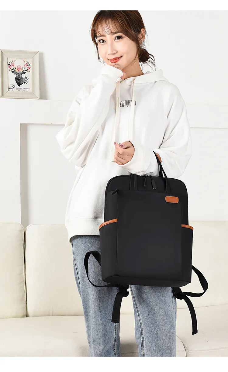 Woman Backpack Fashion Oxford College Student School Backpacks 13 14 Inch Laptop Bag Waterproof Business Travel Rucksack_voghion.com