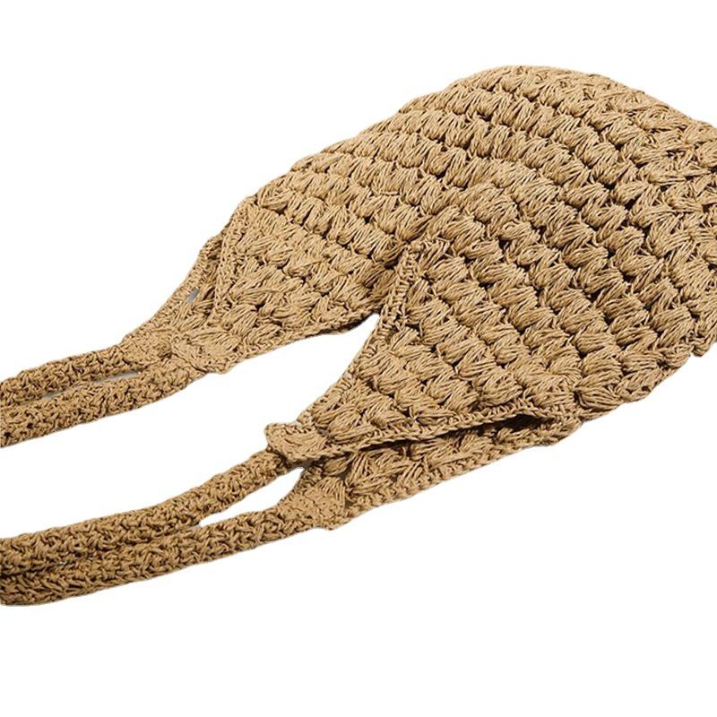 Koreanische Retro-Schulter-Stroh Neue Sommer einfache tragbare Stroh gewebte Meer Urlaub Strand Damen Tasche_voghion.com