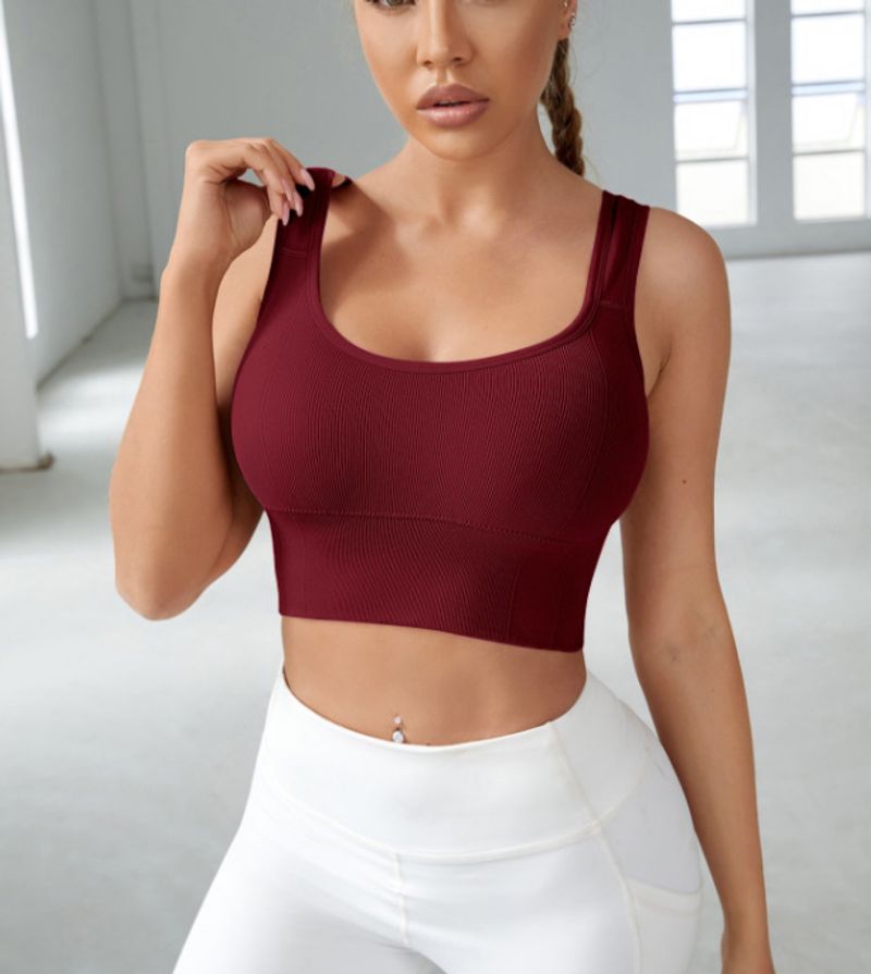 Anello in acciaio senza ammortizzazione Corsa Fiess Yoga Vest, reggiseno, reggiseno sportivo per donna_voghion.com