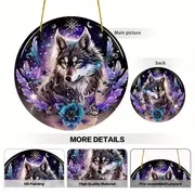 Moonlit Wolf Suncatcher - 8" Mystical Acrylic Art. Enchanted Decor For Living Room Or Fairy Garden Retreat._voghion.com