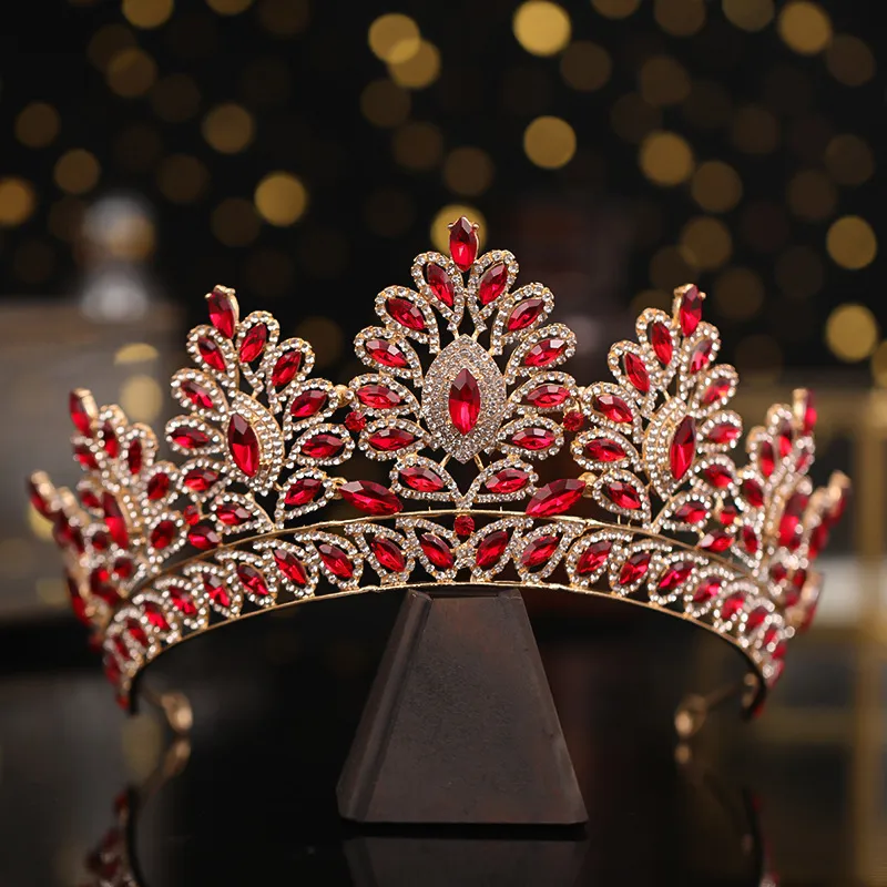 Gioielli Grandi diademi di cristallo barocco Corona nuziale per spose Accessori per capelli da donna Copricapi Principessa Concorso couronne_voghion.com