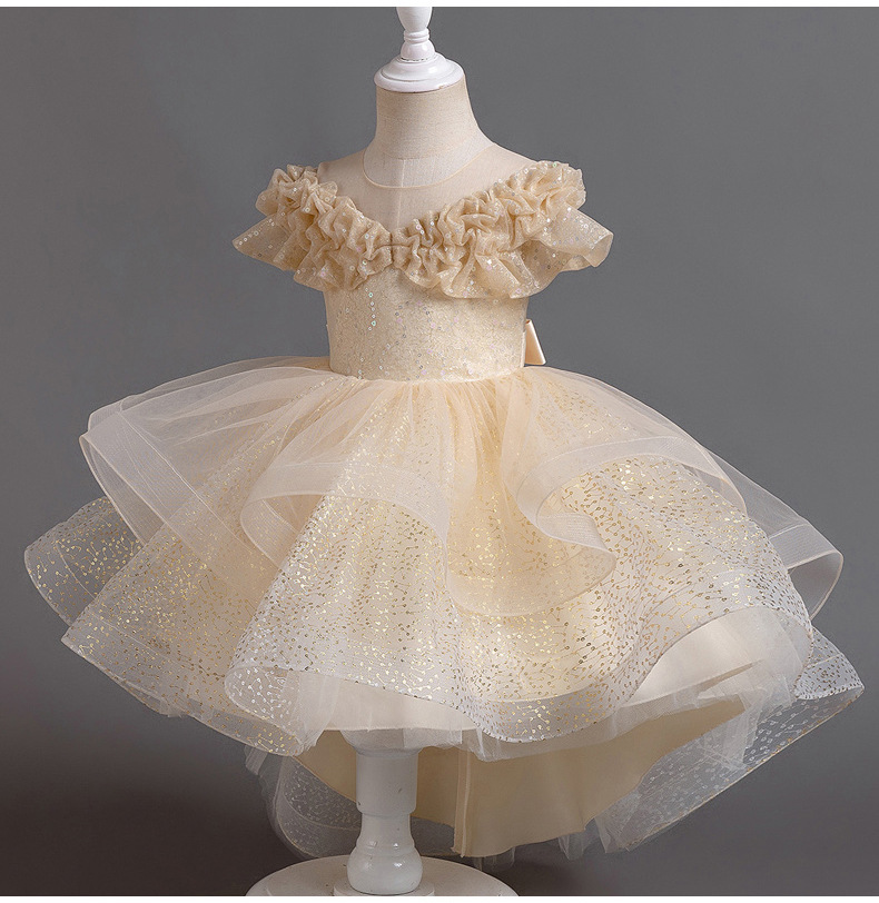 [PetiteRoyale] Rochie de bal pentru fete - Rochie de prințesă din tul cu straturi | Ținute de seară pentru fetițe cu flori și spectacole (3-12 ani)_voghion.com